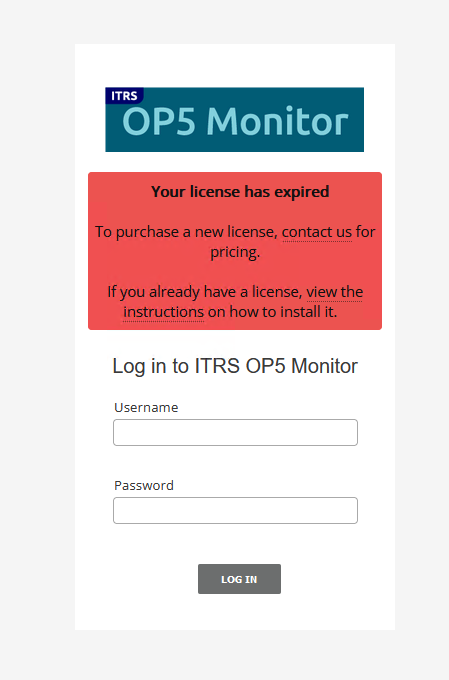 OP5 Monitor - Valid licence not recognised