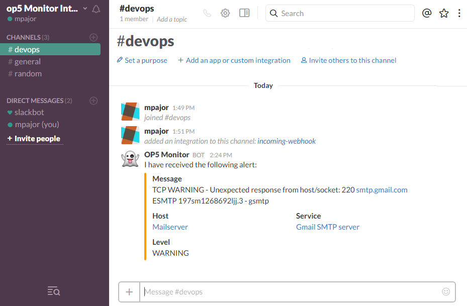 OP5 Monitor - How to integrate OP5 Monitor with Slack