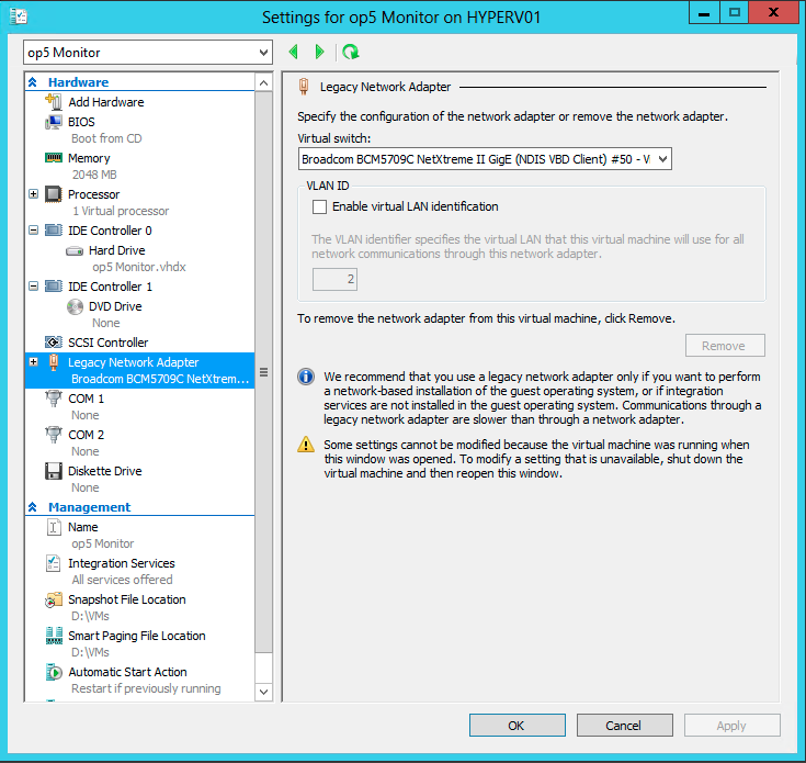 OP5 Monitor - How to Install OP5 Monitor in an Hyper-V environment?