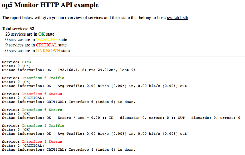 OP5 Monitor - Using the REST API with PHP